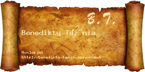 Benedikty Ténia névjegykártya